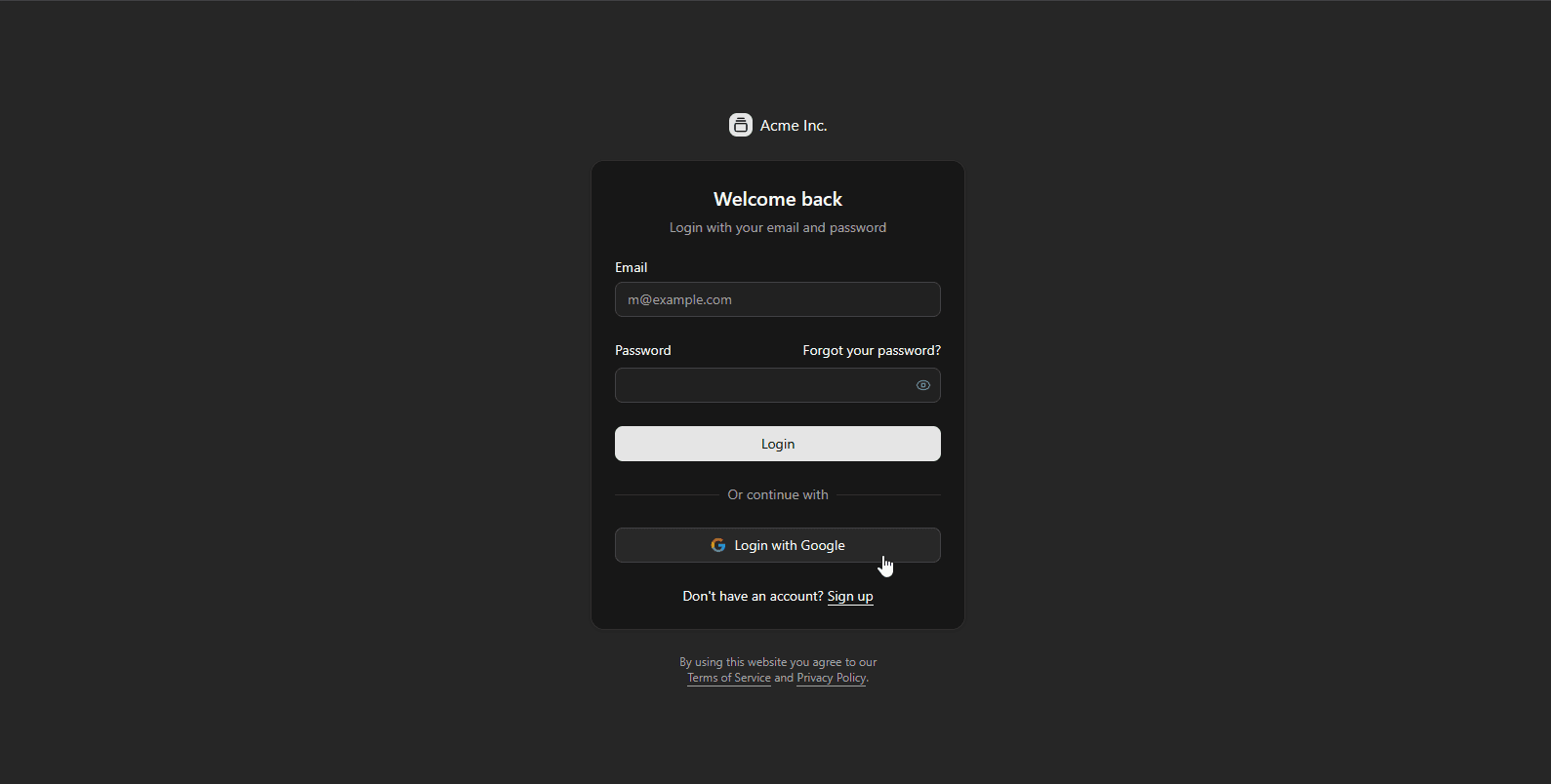 Authentication Dashboard Template